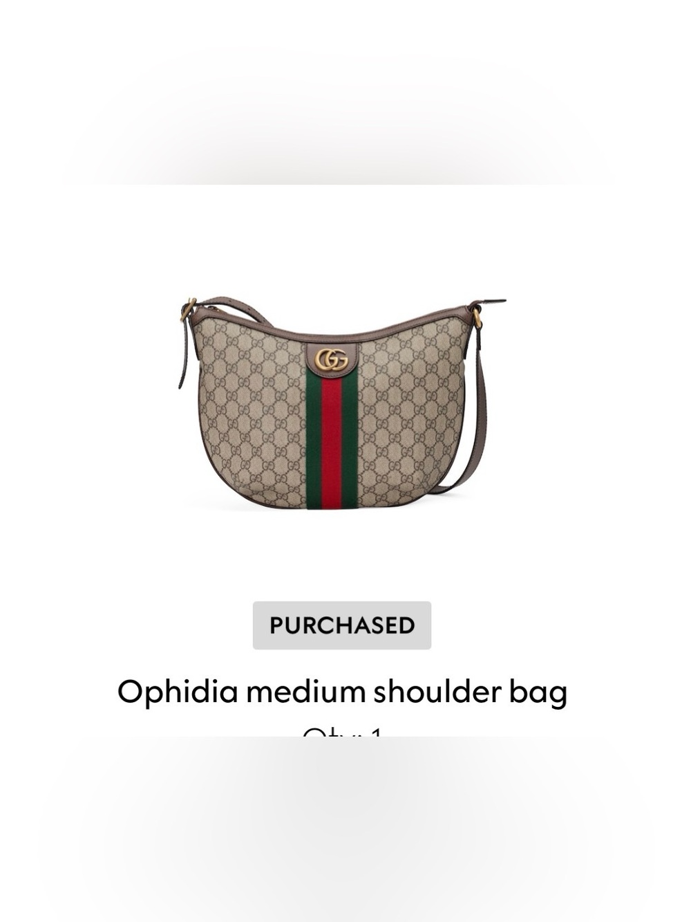 Gucci Ophodia Medium Shoulder Bag GG Supreme 100% Authentic
